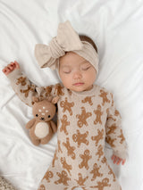 Heather Beige Gingerbread Baby Jumpsuit