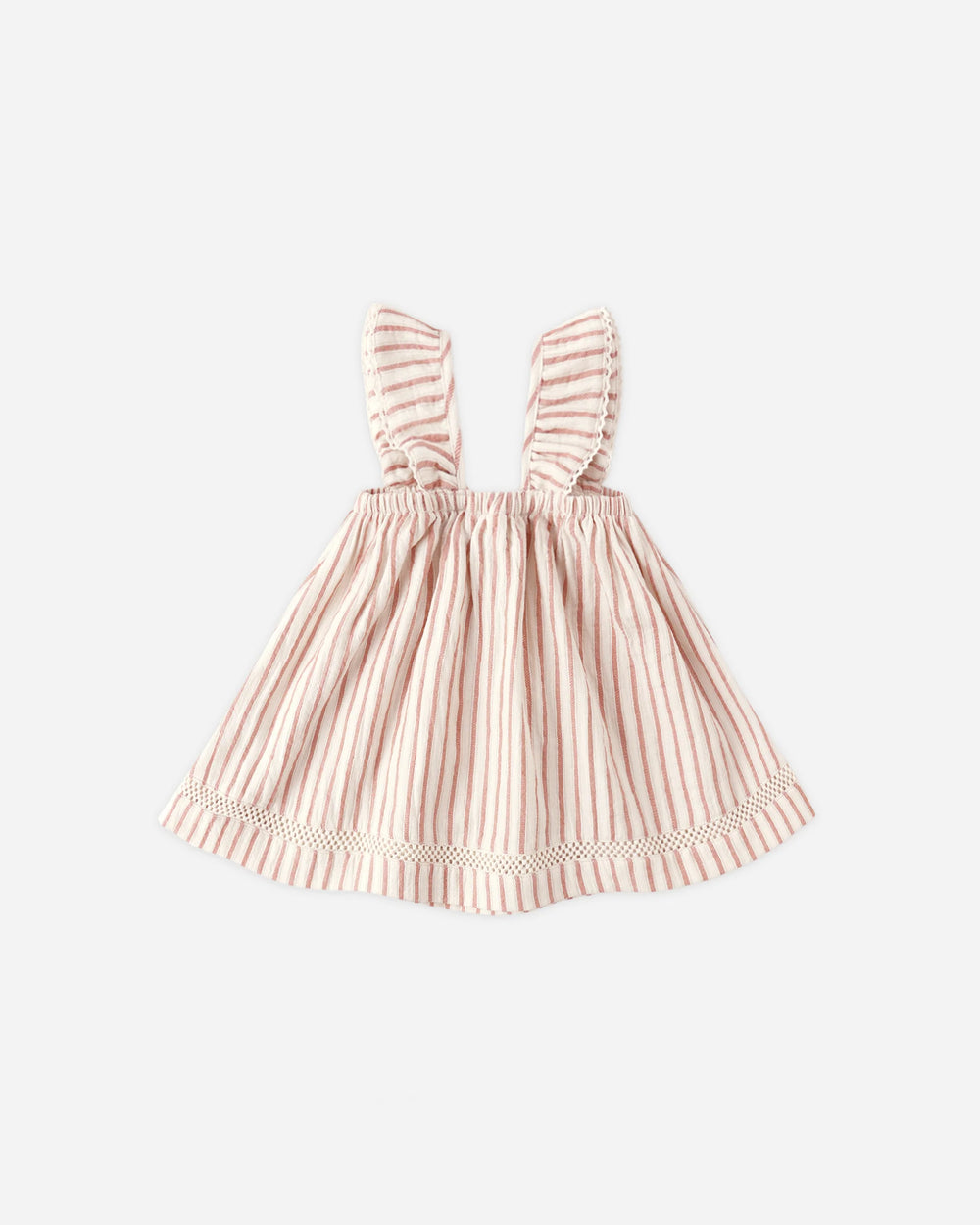 Ruffle striped baby dress in organic cotton