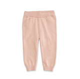 Organic Cotton Sweater-Knit Baby Pants with Pockets - Pink