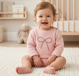 Rosewood pink sweater-knit baby pullover – view 3