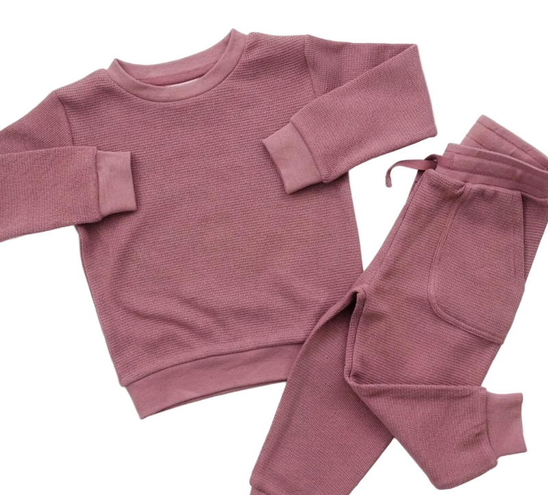 Waffle Knit Jogger – Mauve