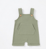 Sage french terry baby overalls in organic cotton
