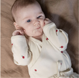 Wrap-style long-sleeve kimono baby bodysuit – view 2