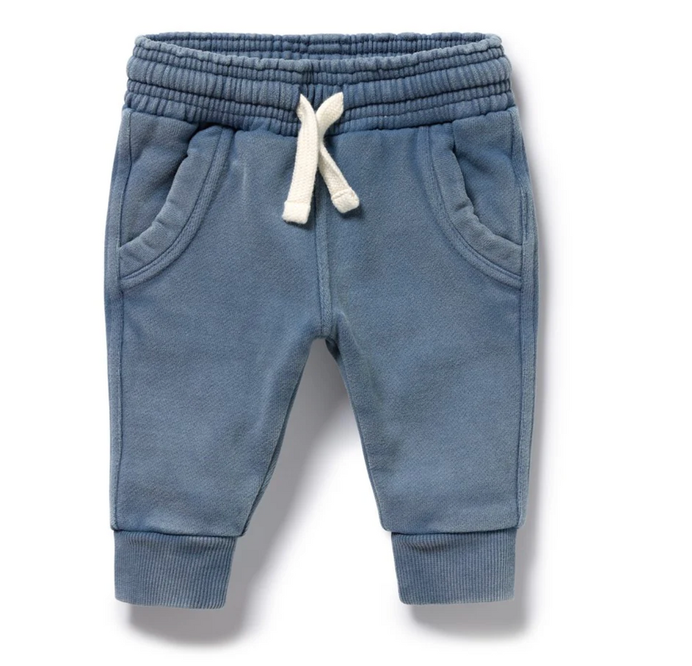 Twilight Blue Organic Terry Sweat Pant — Honey & Stitch baby & toddler clothing