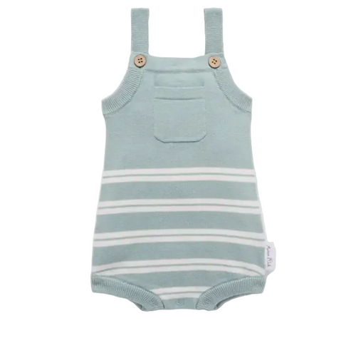 Eucalyptus Stripe Knit Romper — Honey & Stitch baby & toddler clothing