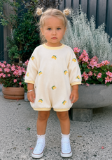 Lemon embroidered cotton baby romper – view 2