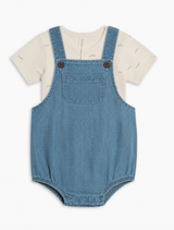 Chambray bubble overall baby set – view 3