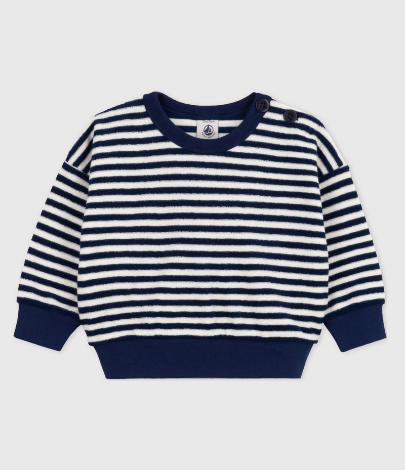 Striped Terry Sweatshirt and Shorts Set