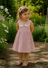 Cherry polka dot toddler dress – view 2
