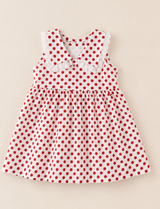 Cherry polka dot toddler dress in cotton