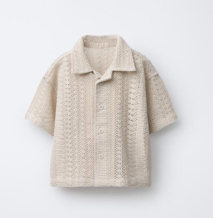 Summer Crochet Collar Top – Cream