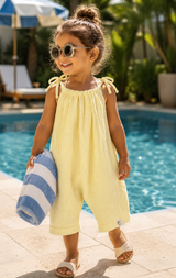 Yellow cotton baby swim cover-up – view 2