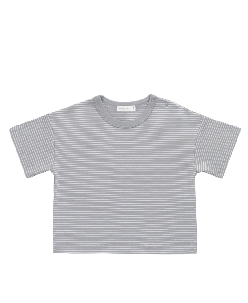 Fine Stripe Pima Cotton Tee – Parchment