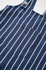 Navy stripe organic cotton baby overalls – view 4