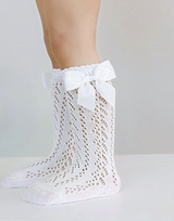 2 Pack White & Dusty Rose Dress Socks (0-1 yr)