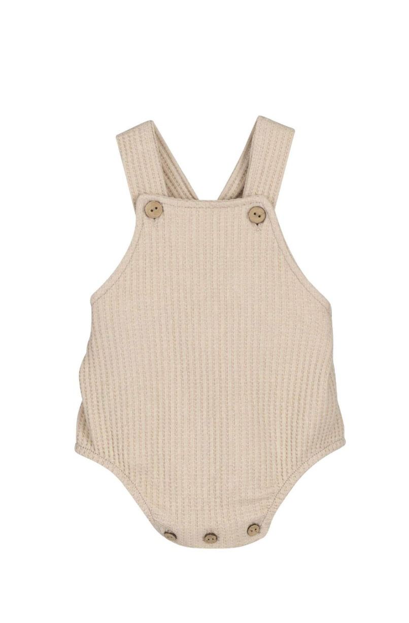 Tan Cotton Baby Overall Romper