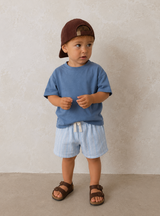 Blue Cotton Tee & Shorts Baby Outfit Set