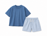 Blue Cotton Tee & Shorts Baby Outfit Set
