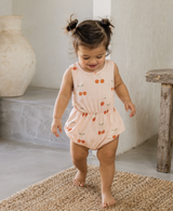 Cherry Print Terry Cotton Baby Playsuit