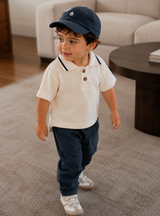 White Bamboo-Organic Toddler Polo Shirt