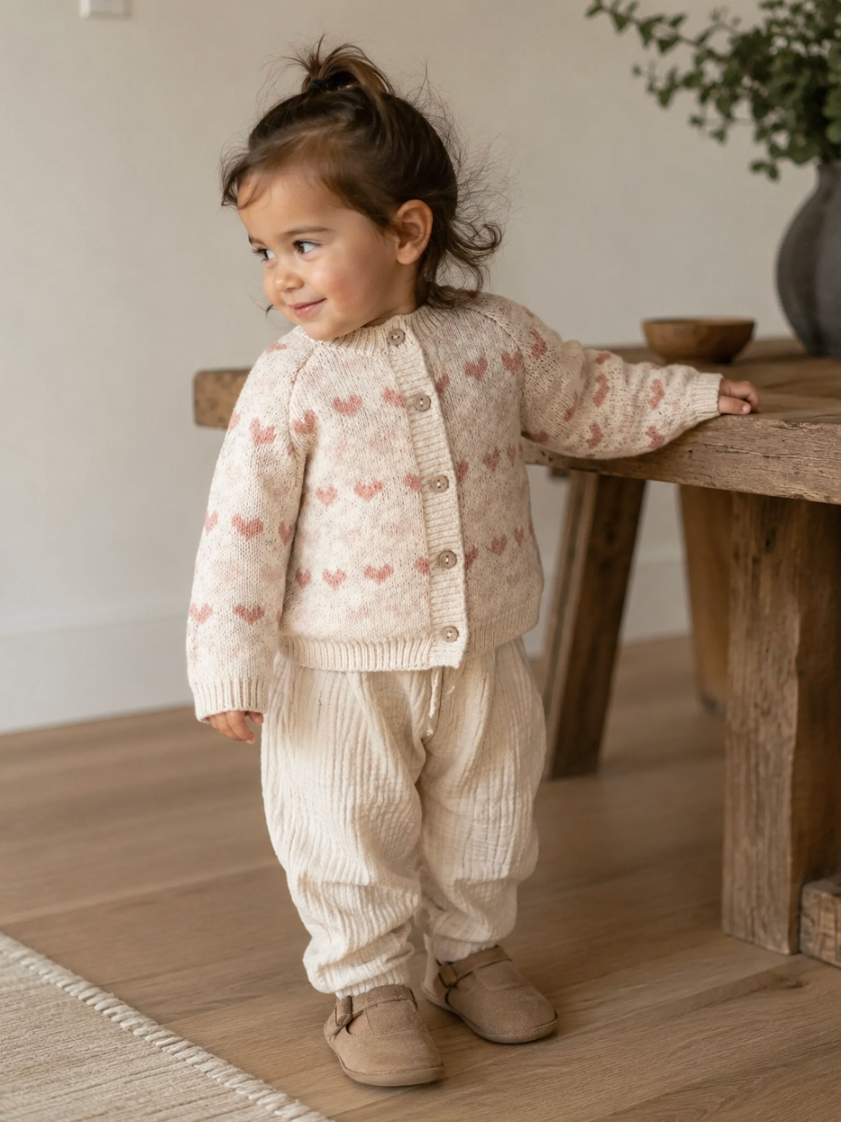 Natural Hearts Organic Knit Baby Cardigan