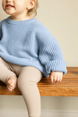 Organic Chunky Knit Sweater - Blue