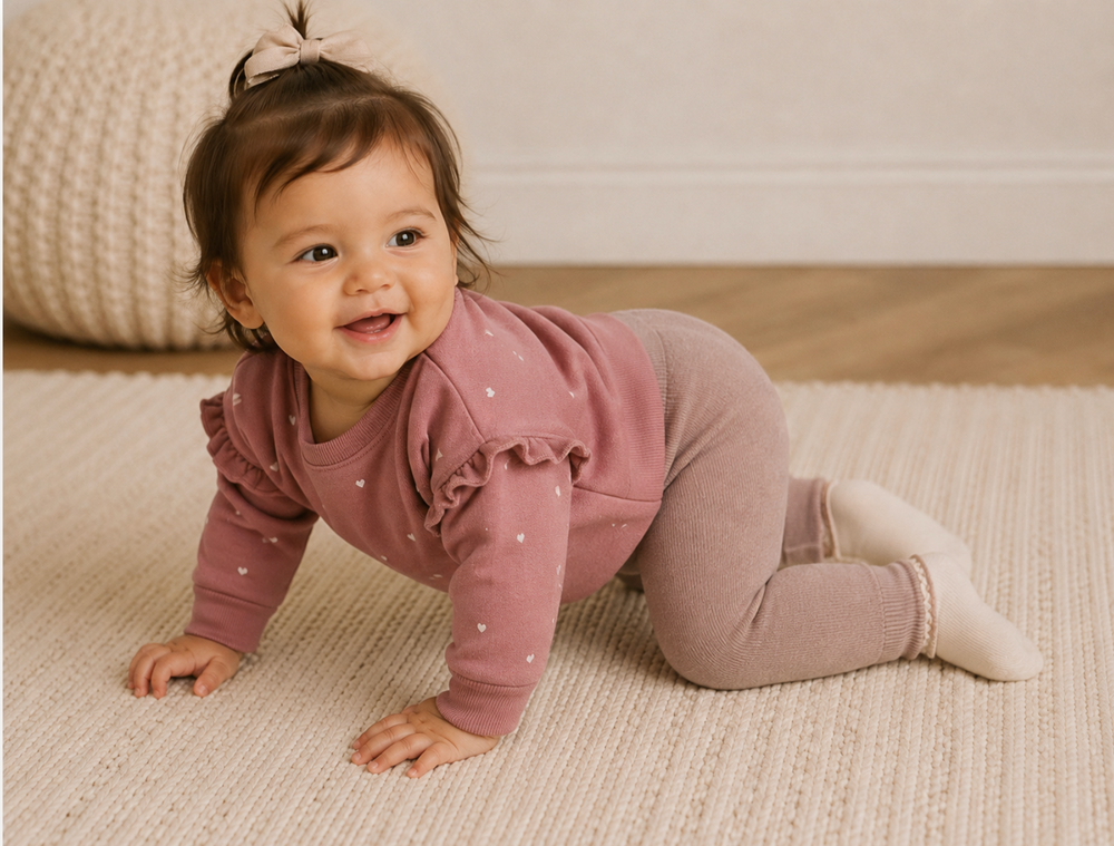 Organic Knit Cotton Cotton Leggings- Cocoa Heather