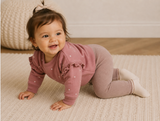 Organic Knit Cotton Cotton Leggings- Cocoa Heather