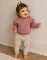 Organic Cotton Knit Baby Pants with pocket -  Oat Heather