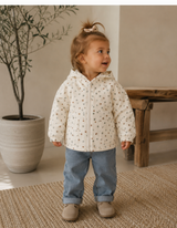 Rain Coat - natural geometric print (Quincy Mae)