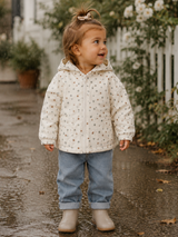 Rain Coat - natural geometric print (Quincy Mae)