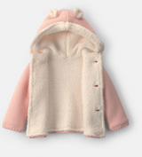 Pink Bear Knit Hooded Jacket