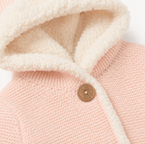 Pink Bear Knit Hooded Jacket