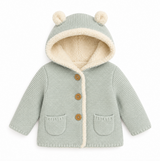 Blue Bear Knit Hooded Jacket