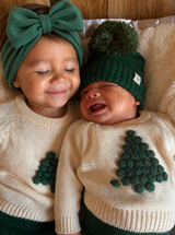Cream Alpine Tree Pom Baby Pullover