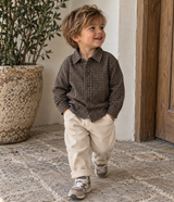 Organic Cotton Coffee Grid Shirt