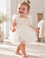 Pearl Petal Romper — Ivory