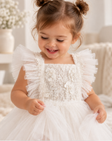 Pearl Petal Romper — Ivory