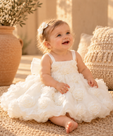 Lost In Roses Dress - White