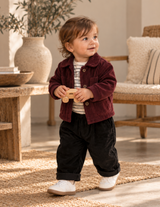 Burgundy Cord Jacket, Tee & Jogger Kids 3-Piece Set