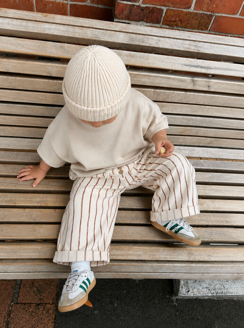 Relaxed Tapered Pant – Brown Stripe