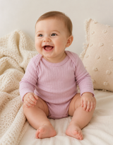 Pointelle merino long-sleeve baby bodysuit – view 2