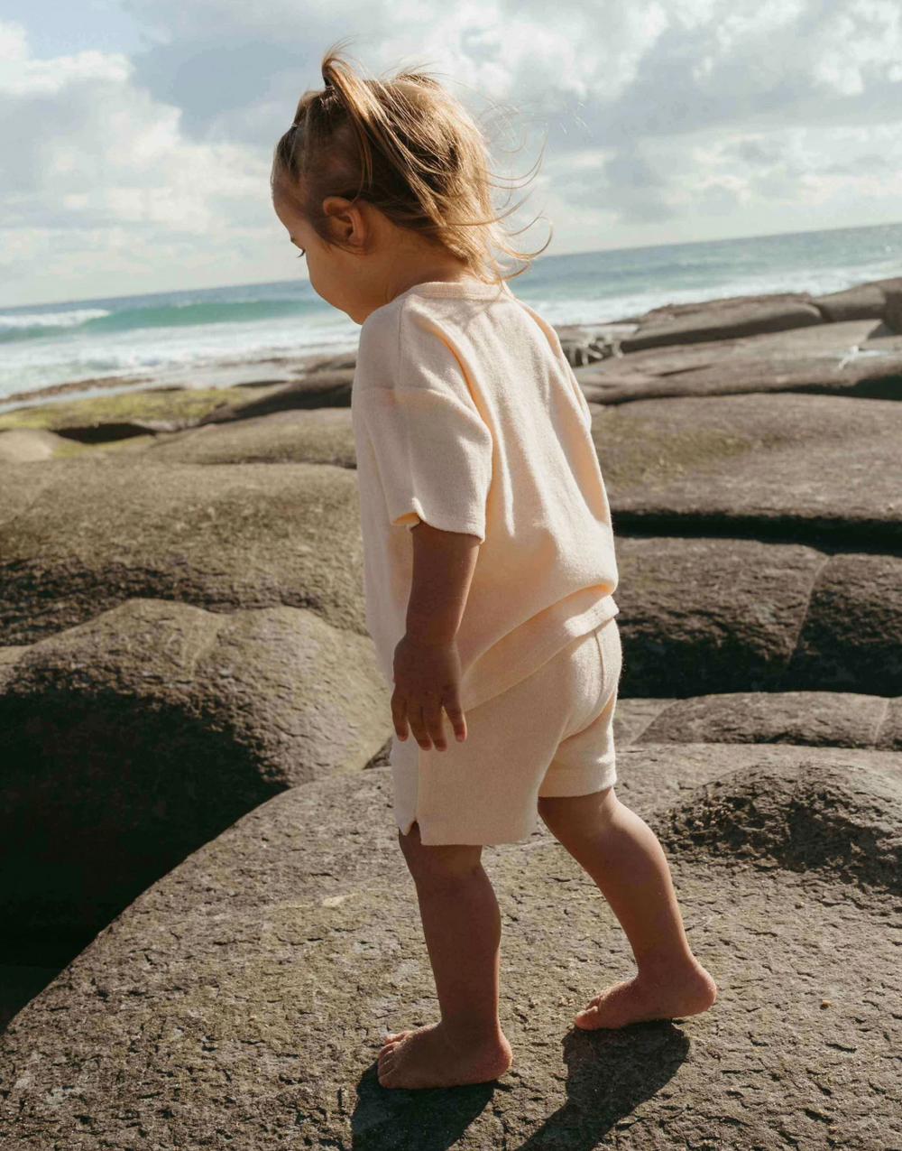 Apricot Cotton Terry Shorts