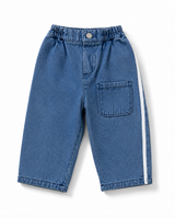 Relaxed Barrel-Leg Cotton Baby Jeans