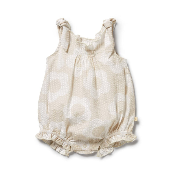 Daisy Bloom organic cotton tie baby playsuit