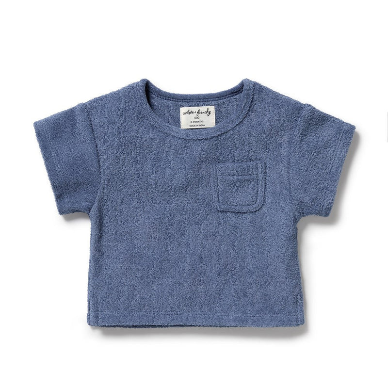 Deep Blue Organic Terry Tee — 18 to 24 Months