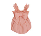 Coral stretch-cotton baby overalls – view 2