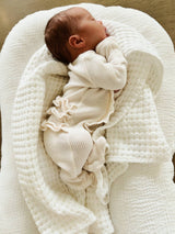 Snow Organic Waffle Ruffle Baby Footie