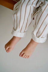 Organic Cotton Terry Pants Cappuccino Stripe