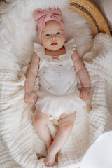 Cherry ruffle tutu baby bodysuit – view 5